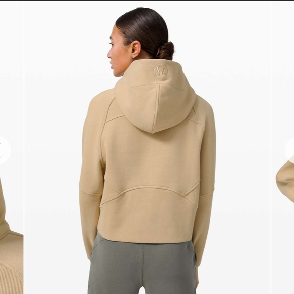 (XS/S) Lululemon Oversized 1/2 Zip Scuba Hoodie Trench Tan Extra Small Crop - Picture 15 of 15